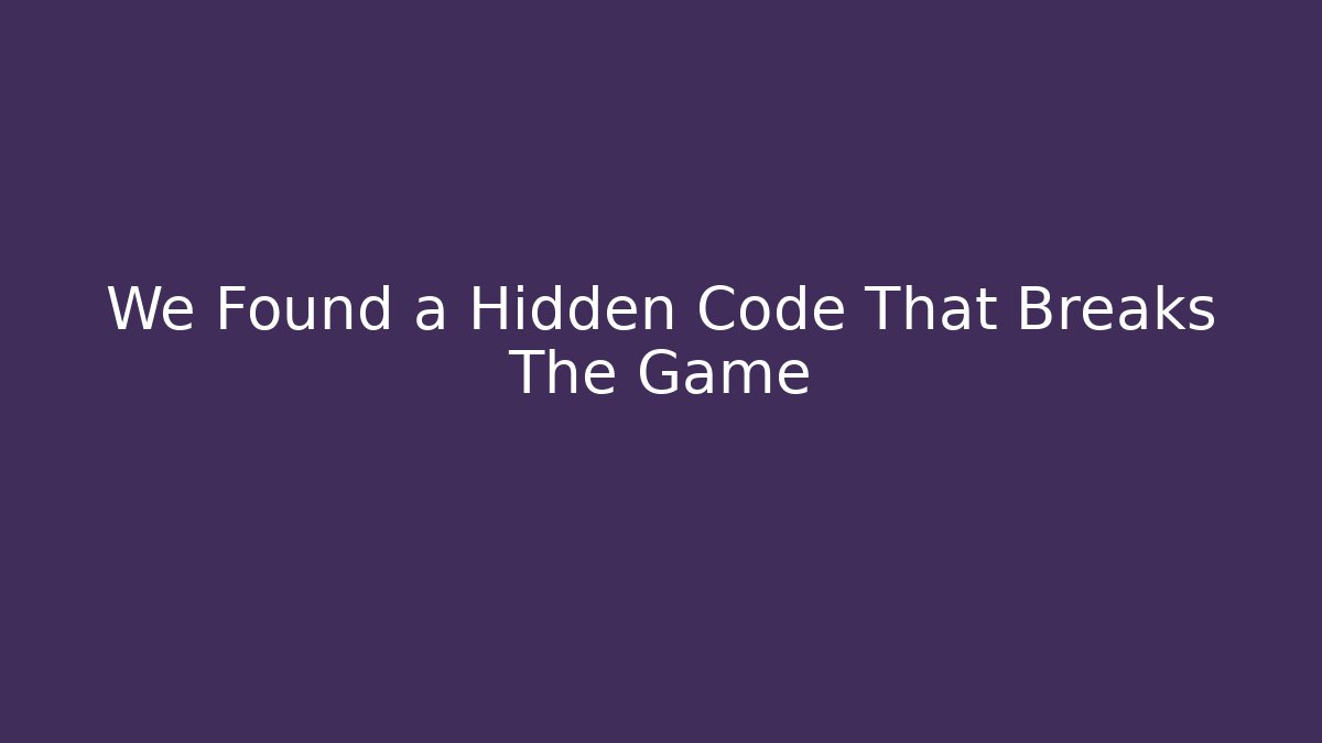 We Found a Hidden Code That Breaks The Game - Create More Assets
