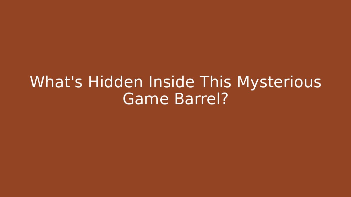 What's Hidden Inside This Mysterious Game Barrel? - Create More Assets