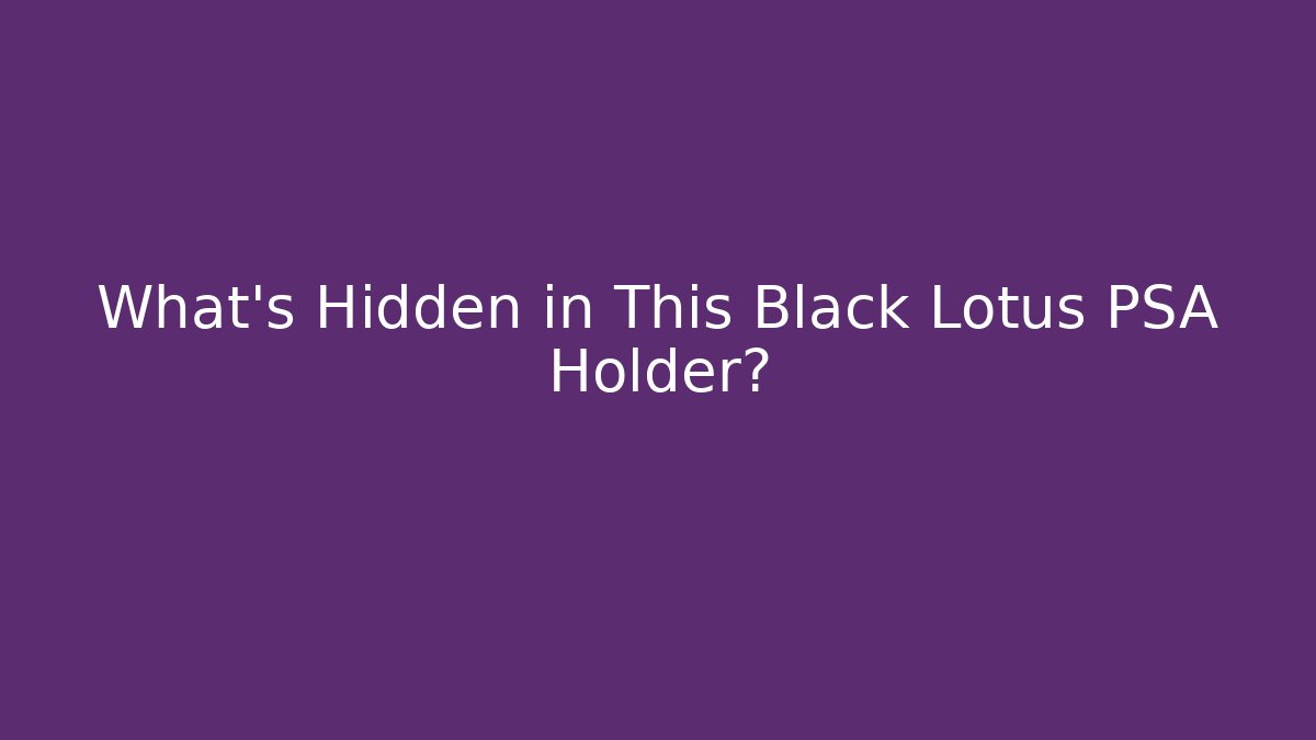 What's Hidden in This Black Lotus PSA Holder? - Create More Assets