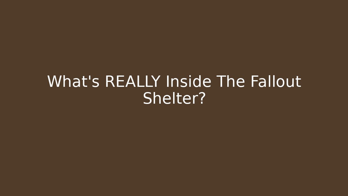 What's REALLY Inside The Fallout Shelter? - Create More Assets