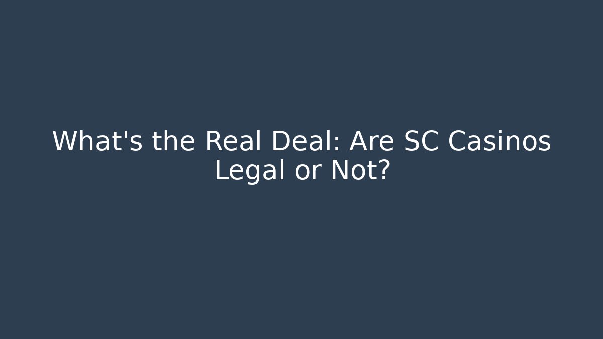 are casinos legal in south carolina