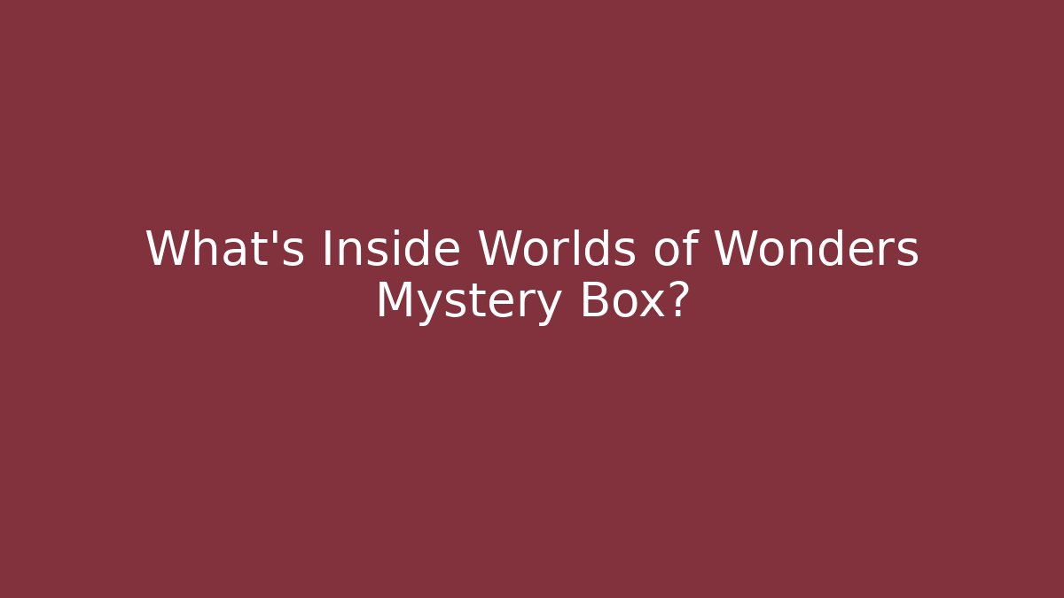 What’s Inside Worlds of Wonders Mystery Box?