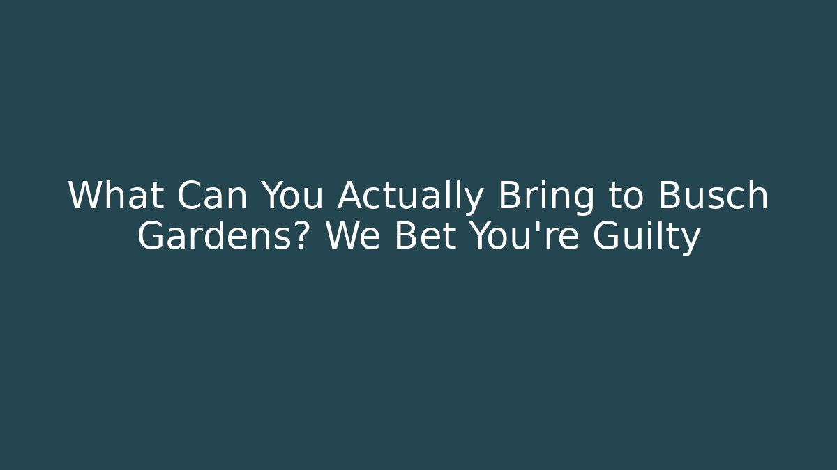 What Can You Actually Bring to Busch Gardens? We Bet You’re Guilty