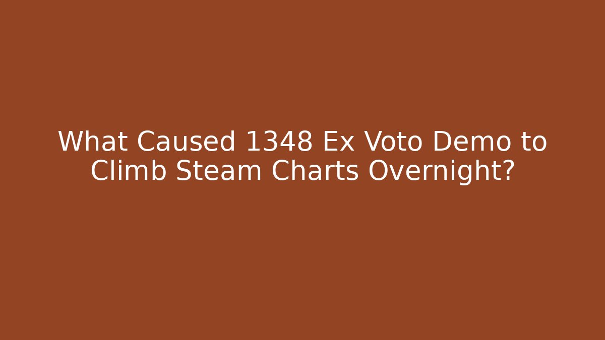 What Caused 1348 Ex Voto Demo to Climb Steam Charts Overnight?