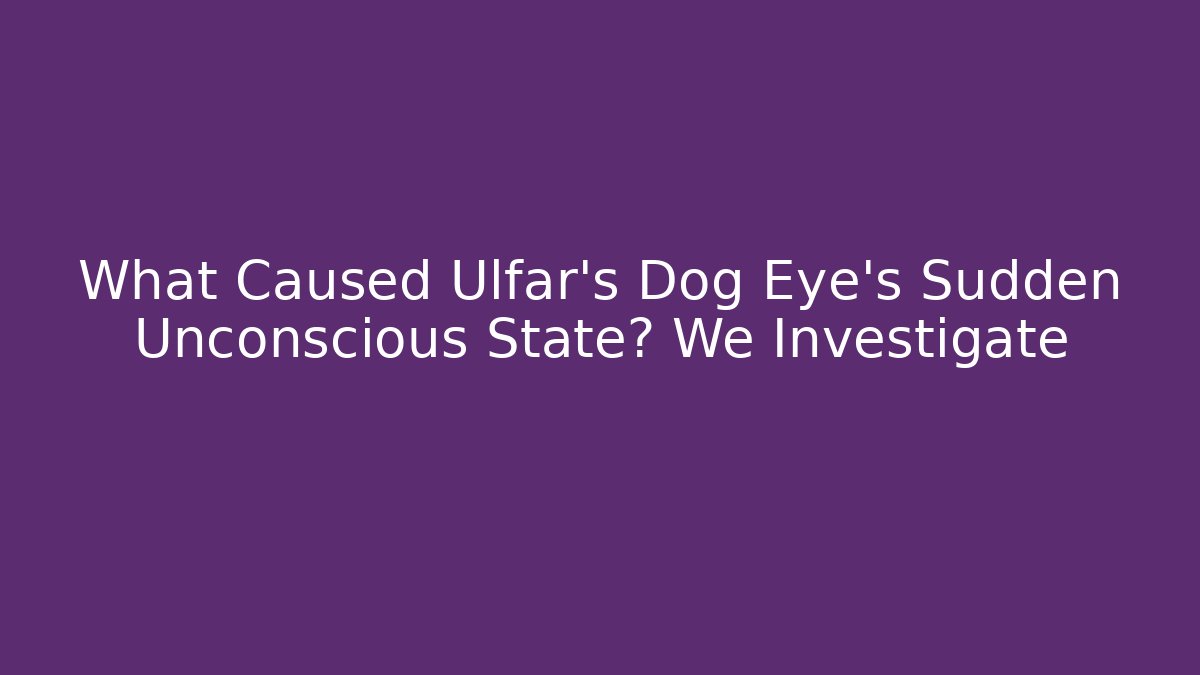 What Caused Ulfar's Dog Eye's Sudden Unconscious State? We Investigate