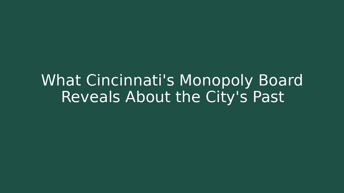 What Cincinnati’s Monopoly Board Reveals About the City’s Past