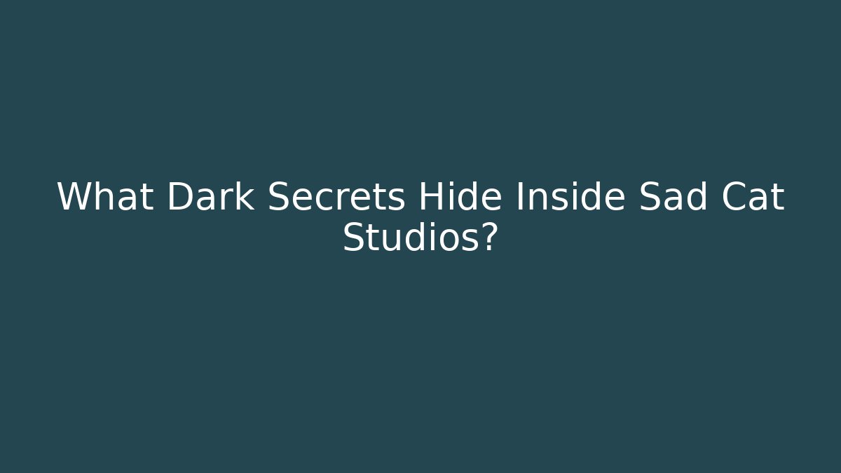 What Dark Secrets Hide Inside Sad Cat Studios?