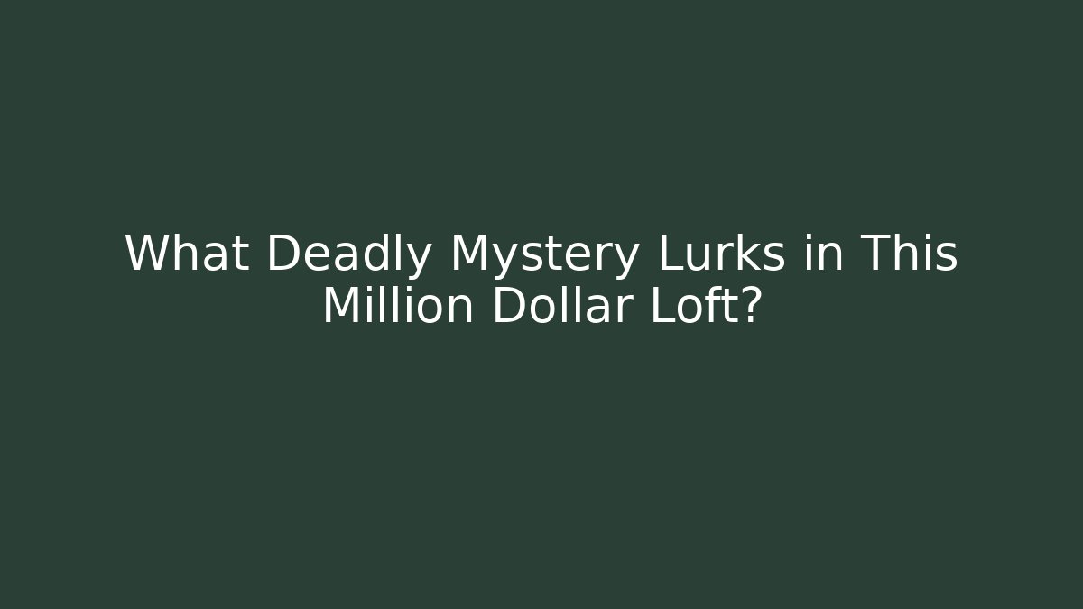 What Deadly Mystery Lurks in This Million Dollar Loft?