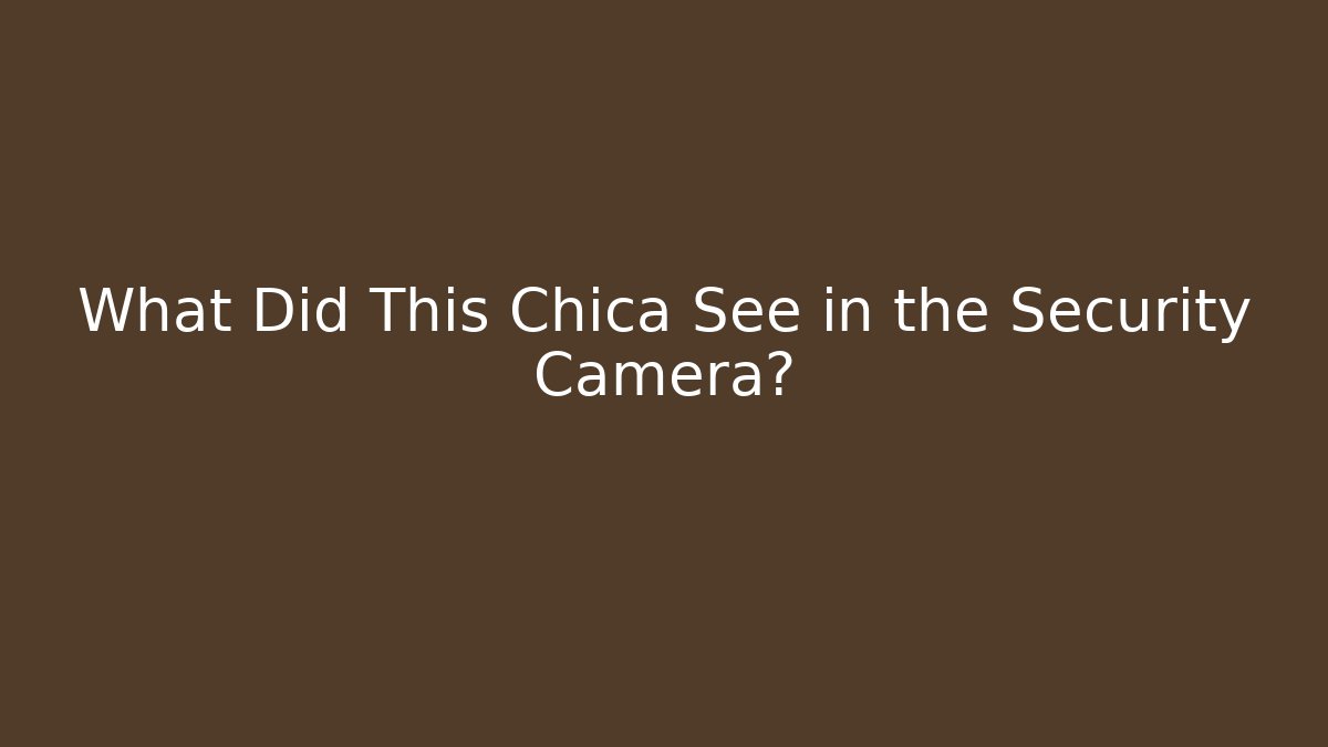 What Did This Chica See in the Security Camera?