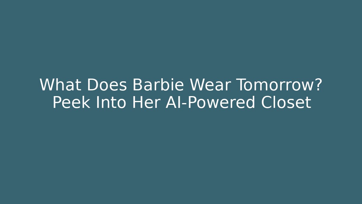 What Does Barbie Wear Tomorrow? Peek Into Her AI-Powered Closet