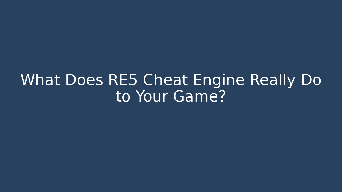 What Does RE5 Cheat Engine Really Do to Your Game?