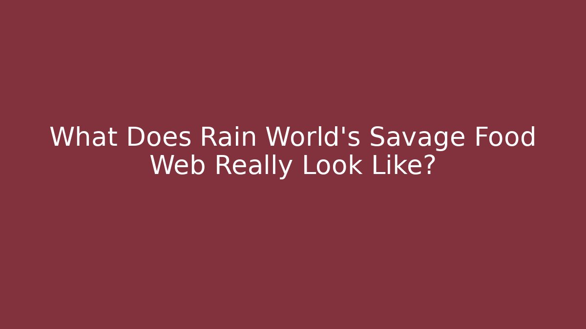 What Does Rain World's Savage Food Web Really Look Like?