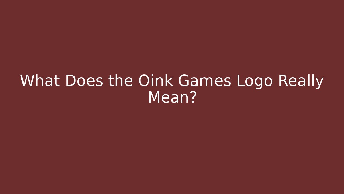 What Does the Oink Games Logo Really Mean?