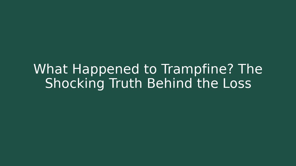 What Happened to Trampfine? The Shocking Truth Behind the Loss