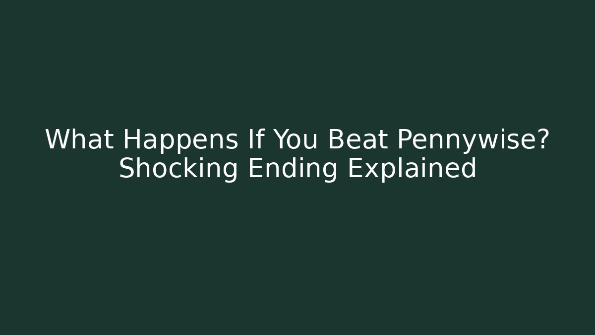 What Happens If You Beat Pennywise? Shocking Ending Explained