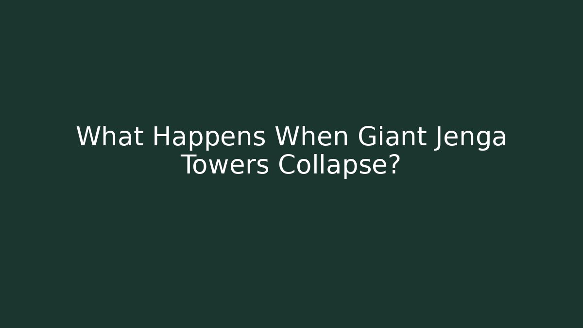 What Happens When Giant Jenga Towers Collapse?