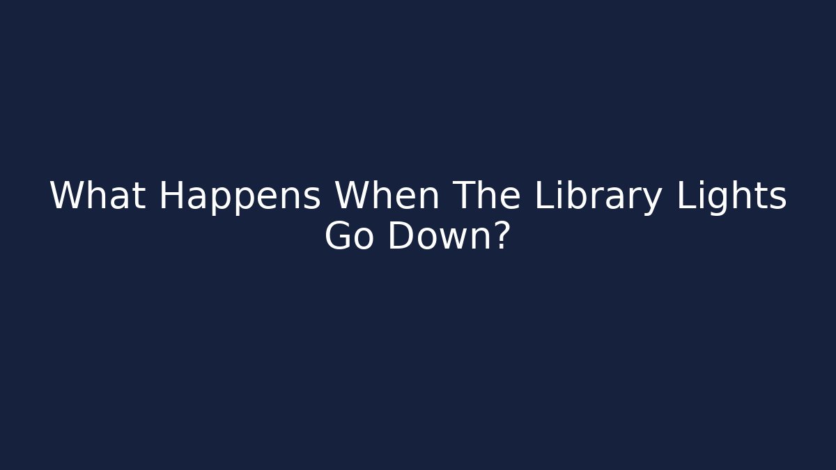 What Happens When The Library Lights Go Down?