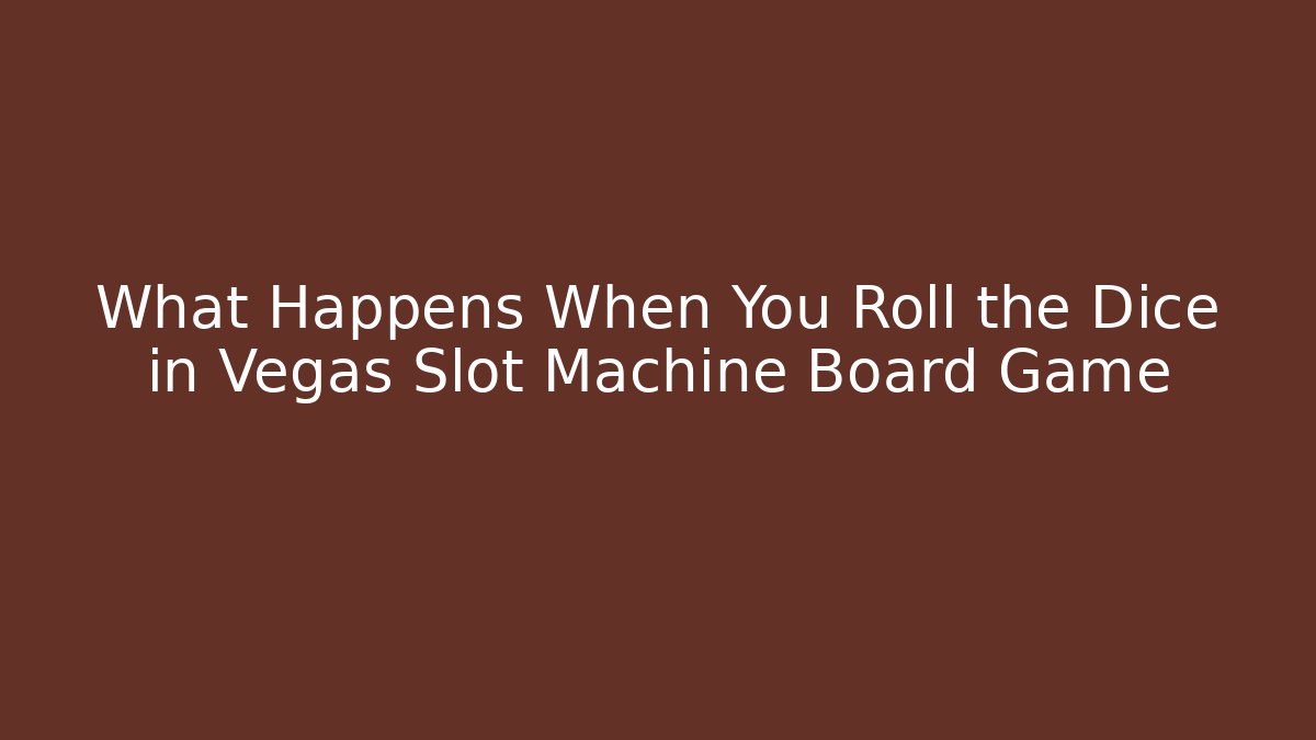 What Happens When You Roll the Dice in Vegas Slot Machine Board Game