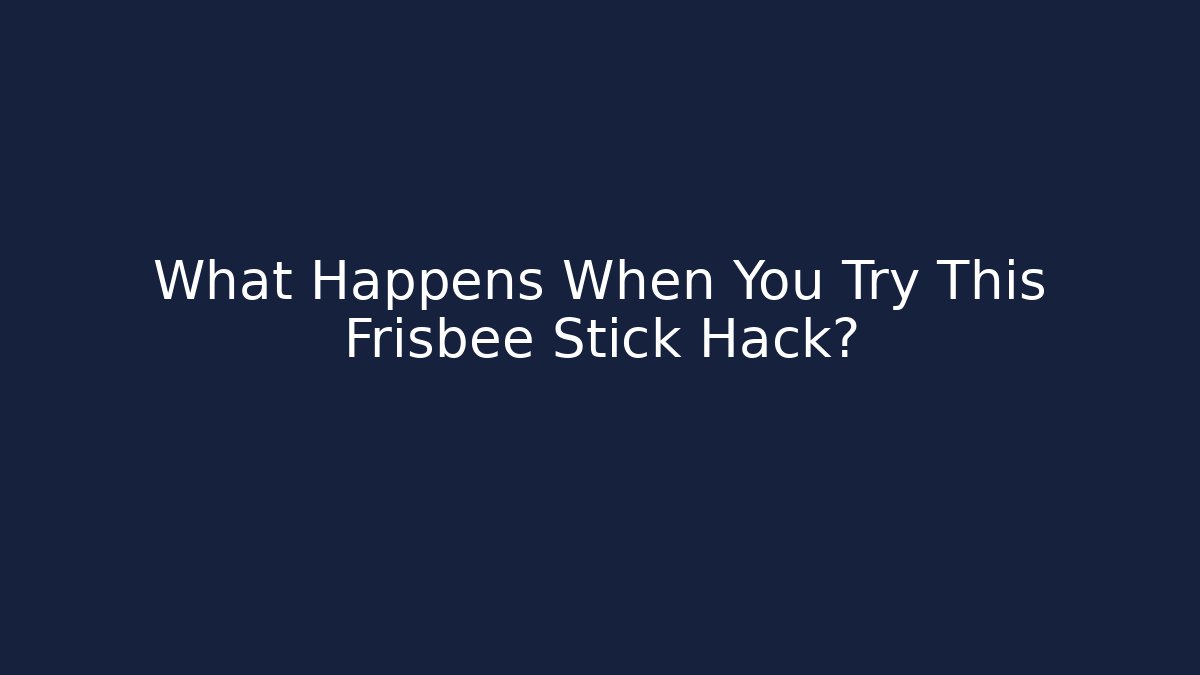What Happens When You Try This Frisbee Stick Hack?