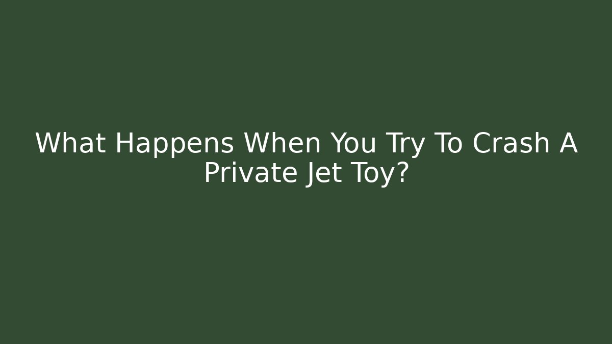 What Happens When You Try To Crash A Private Jet Toy?