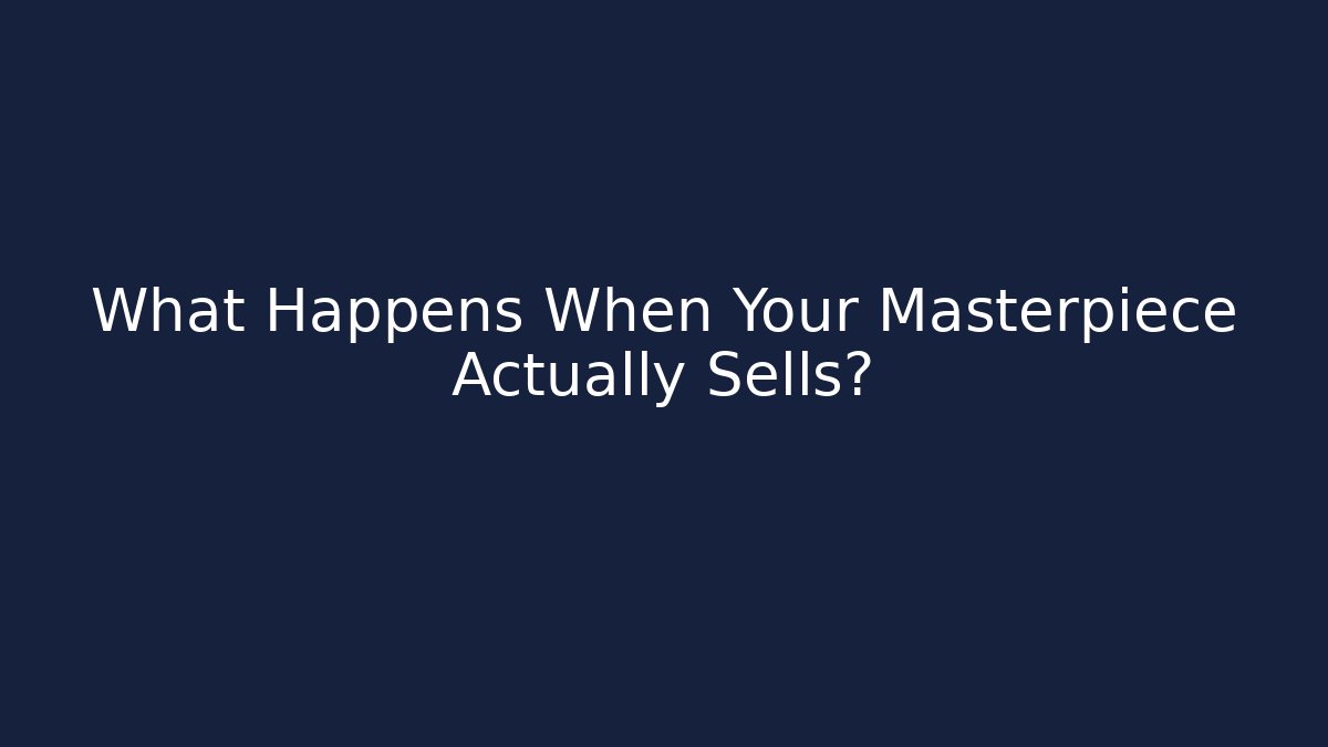 What Happens When Your Masterpiece Actually Sells?