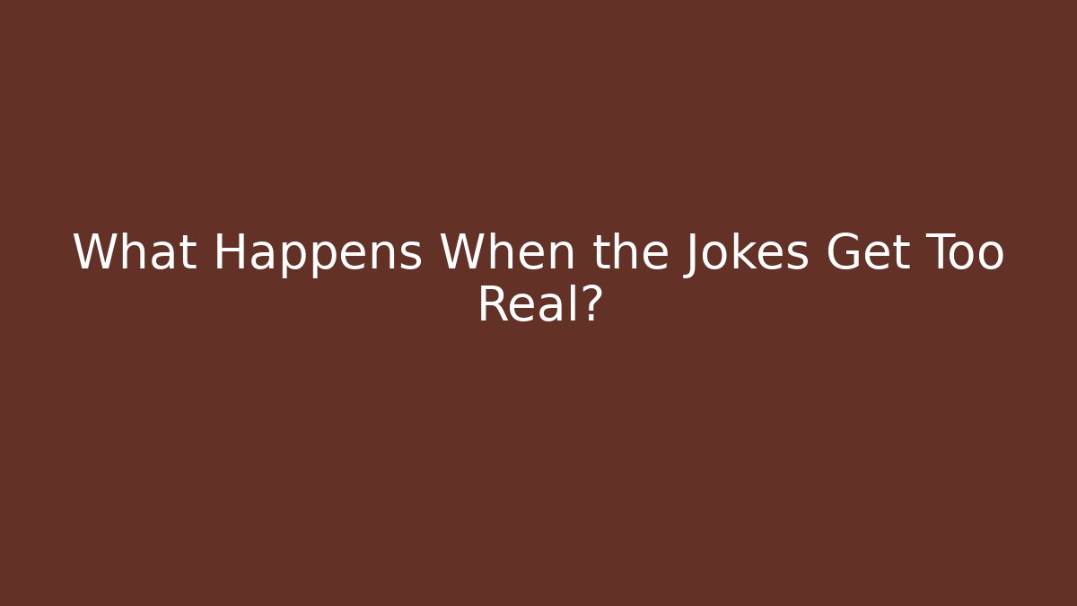 What Happens When the Jokes Get Too Real?