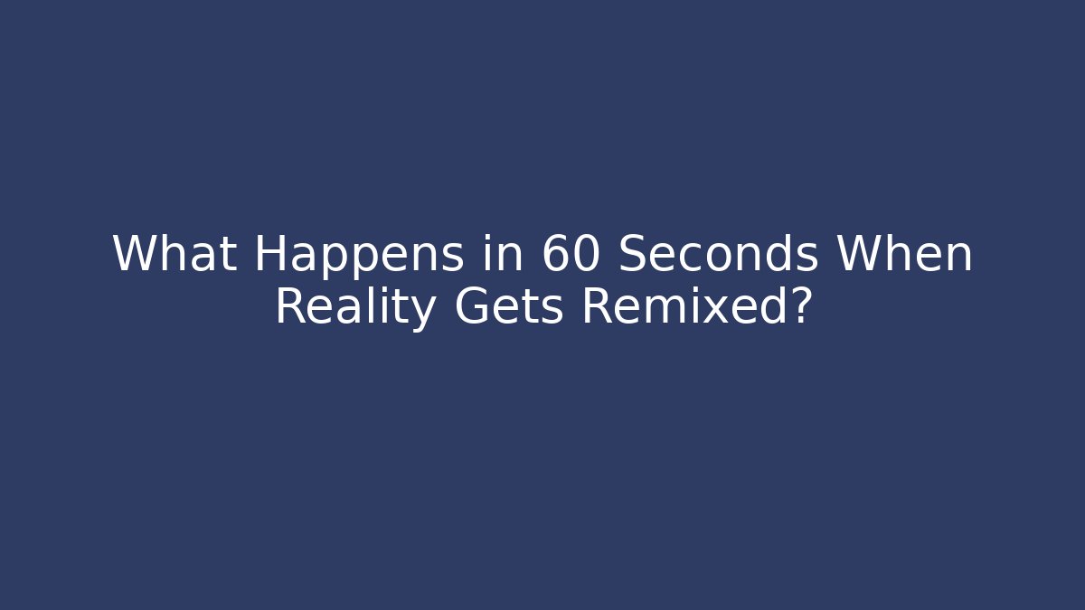 What Happens in 60 Seconds When Reality Gets Remixed?