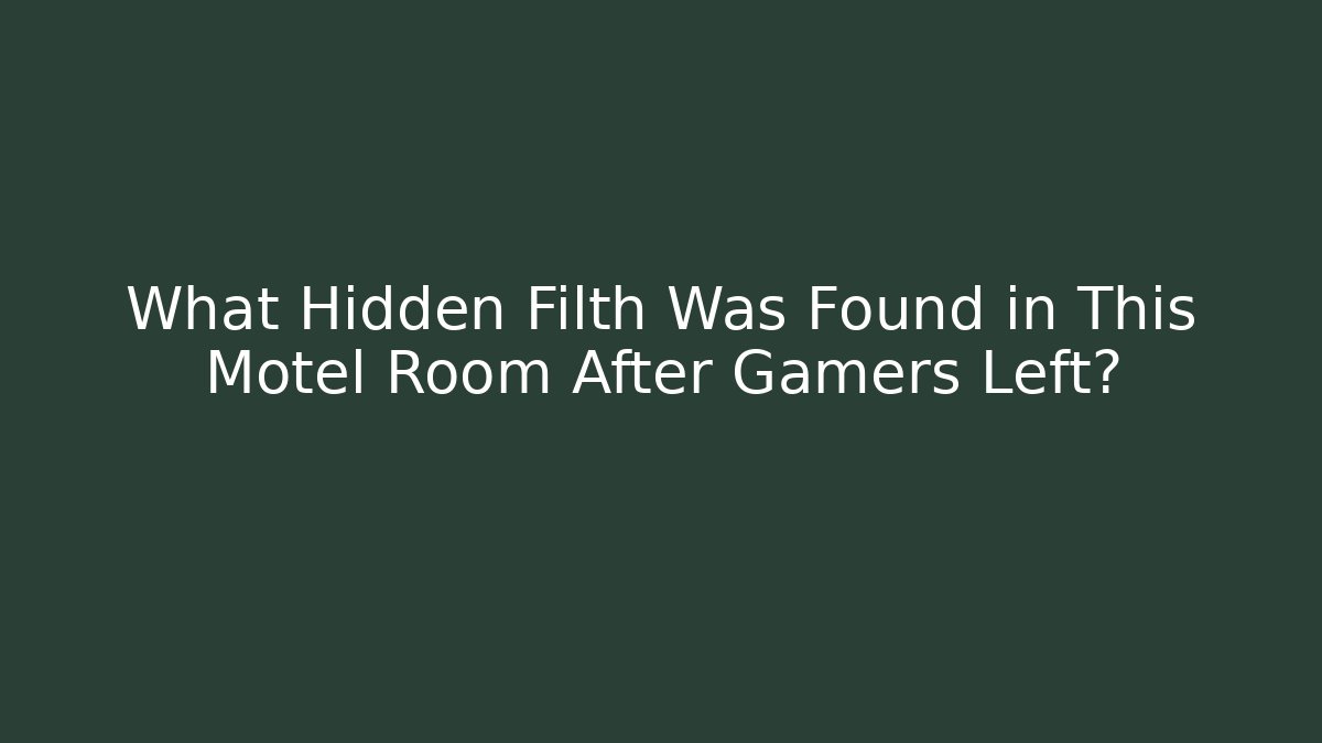 What Hidden Filth Was Found in This Motel Room After Gamers Left?