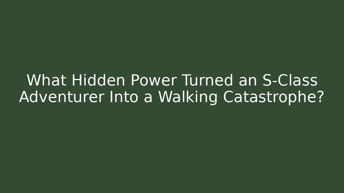 What Hidden Power Turned an S-Class Adventurer Into a Walking Catastrophe?