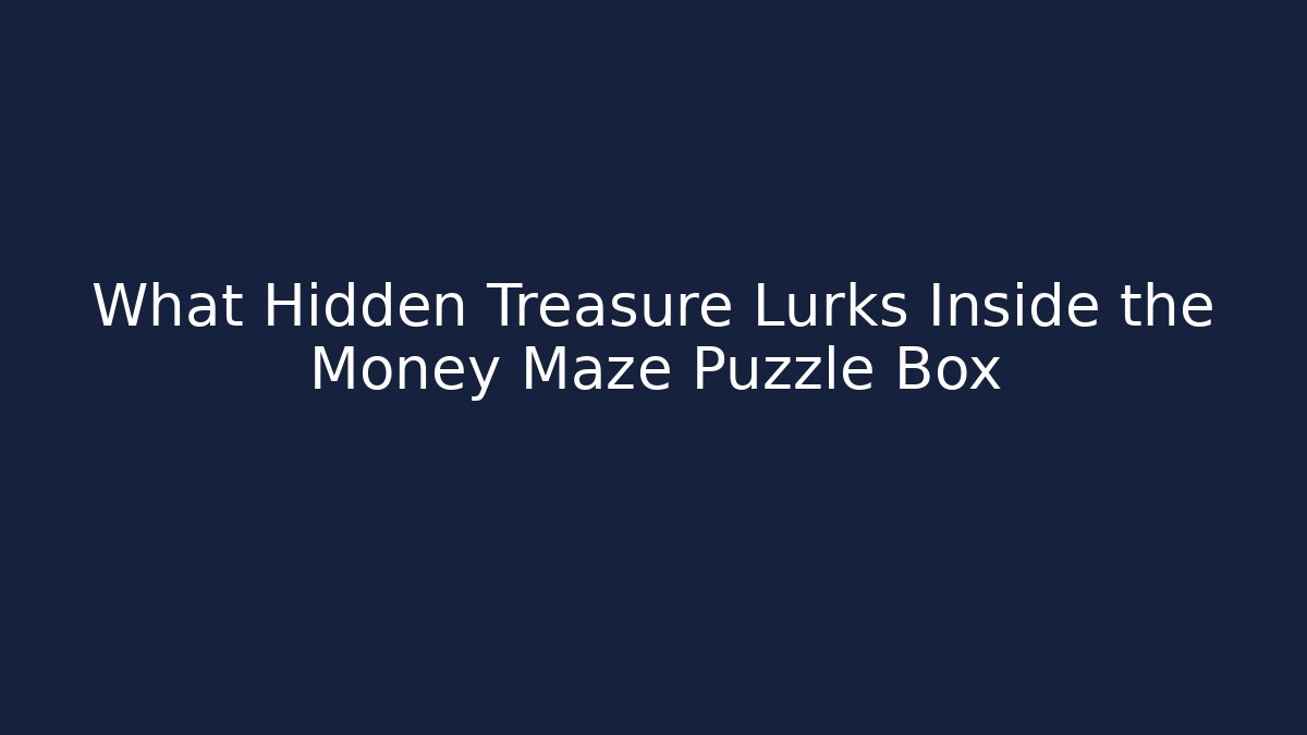 What Hidden Treasure Lurks Inside the Money Maze Puzzle Box