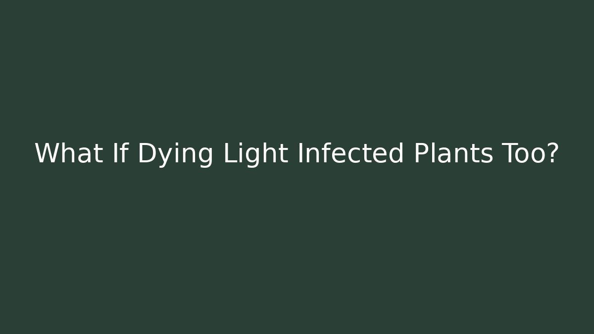 What If Dying Light Infected Plants Too?