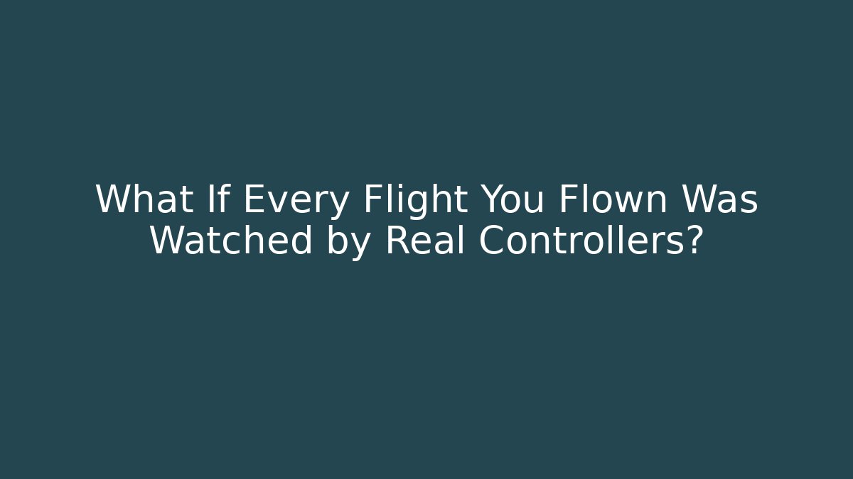 What If Every Flight You Flown Was Watched by Real Controllers?