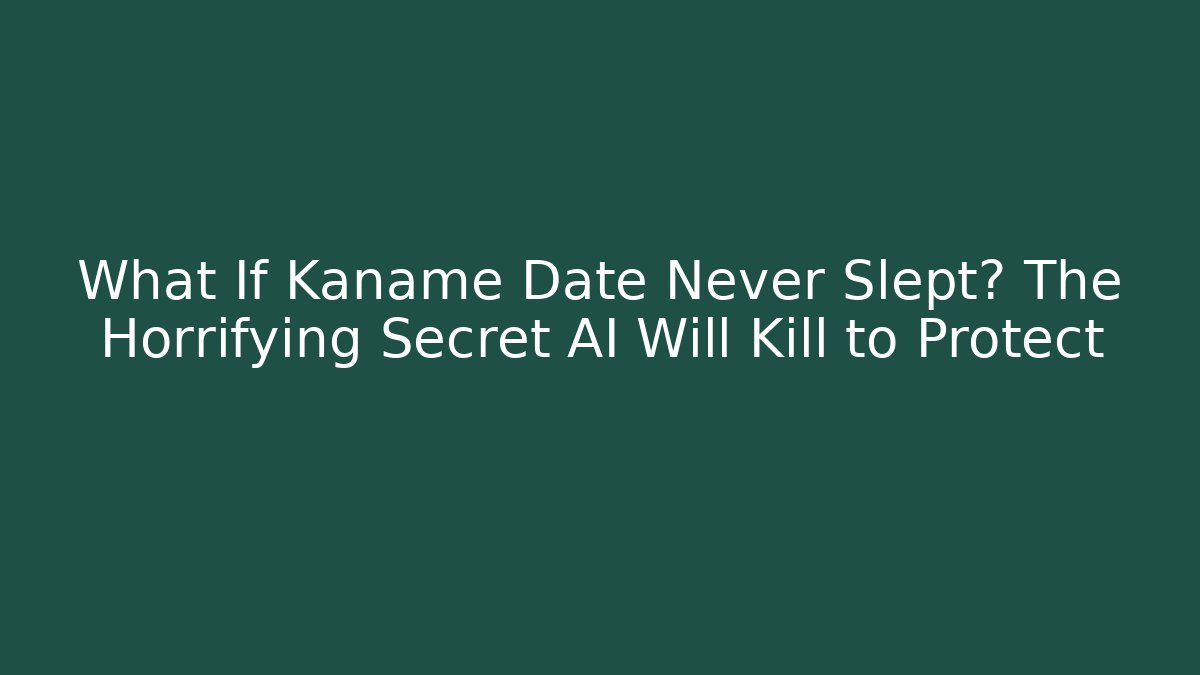 What If Kaname Date Never Slept? The Horrifying Secret AI Will Kill to Protect
