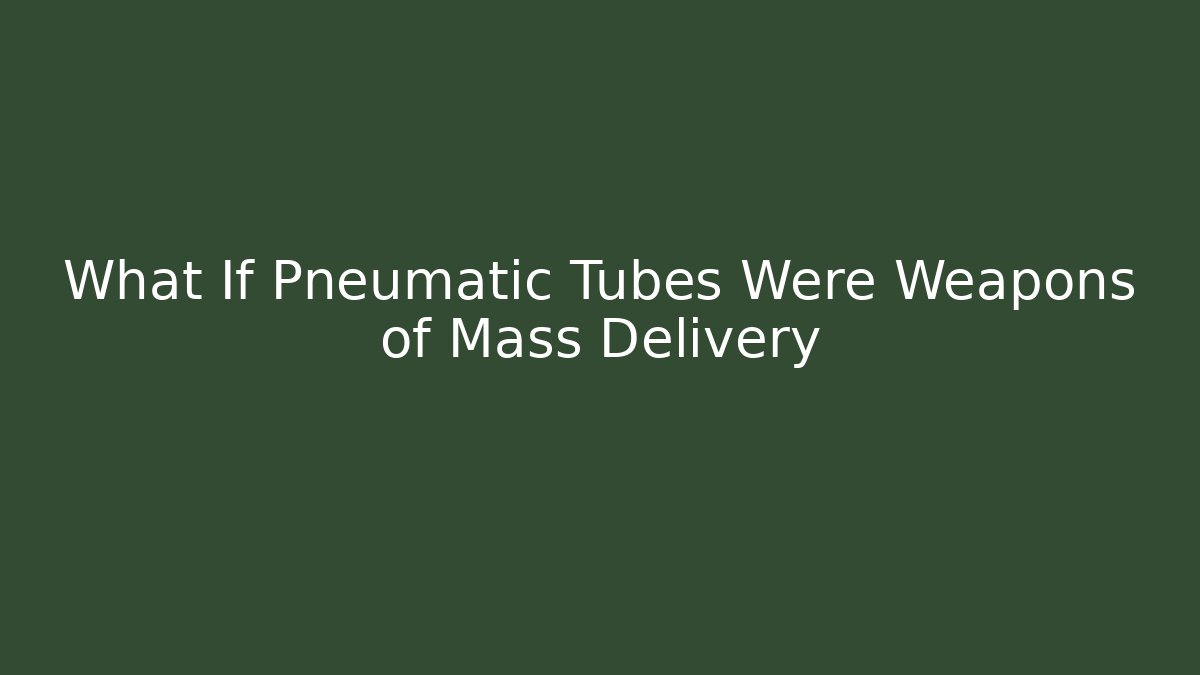 What If Pneumatic Tubes Were Weapons of Mass Delivery