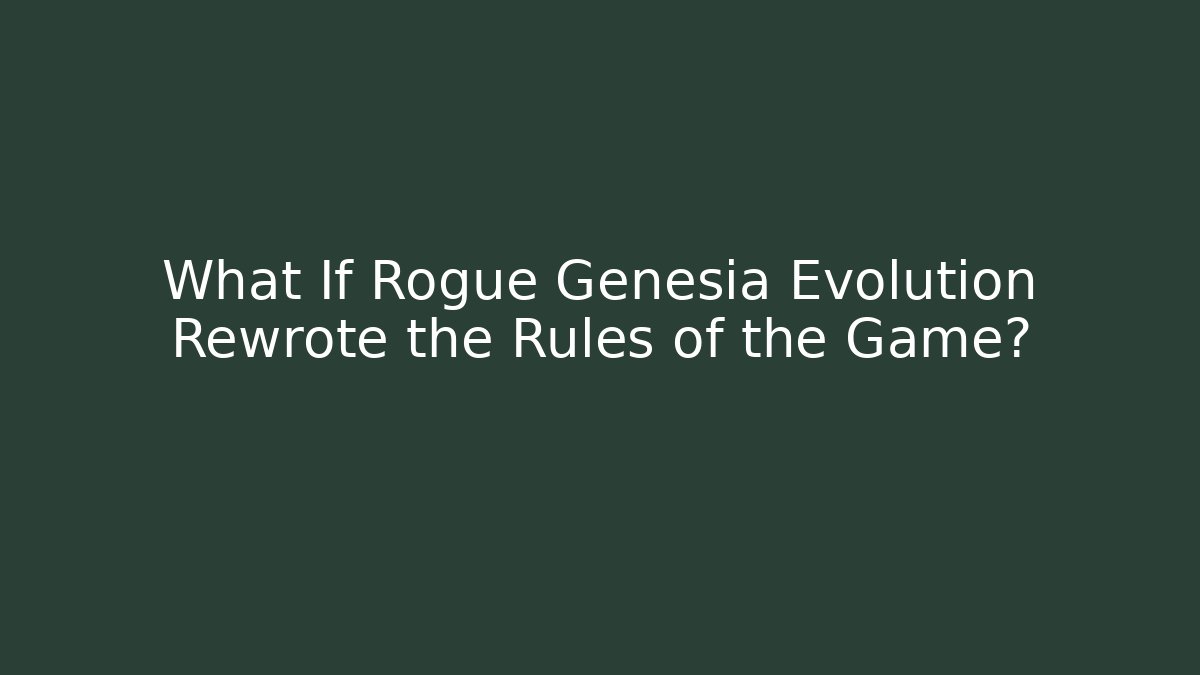 What If Rogue Genesia Evolution Rewrote the Rules of the Game?