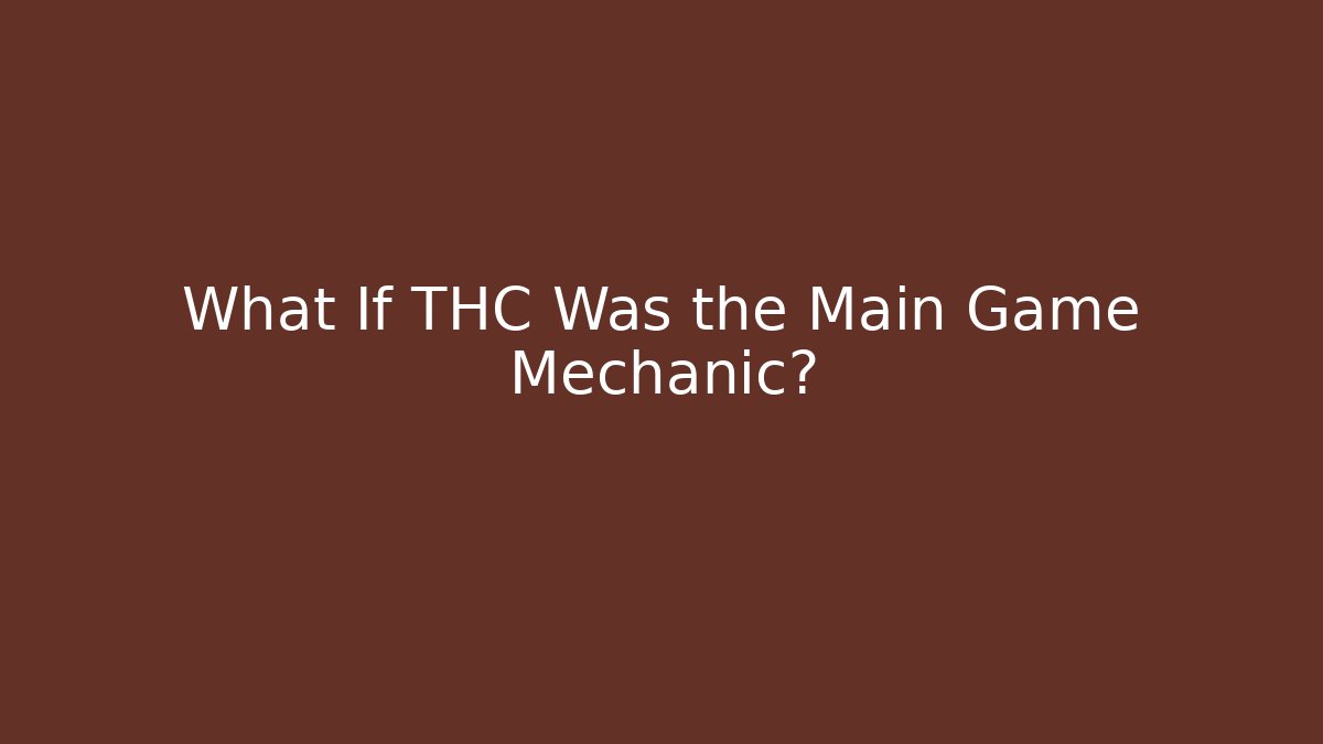 What If THC Was the Main Game Mechanic?