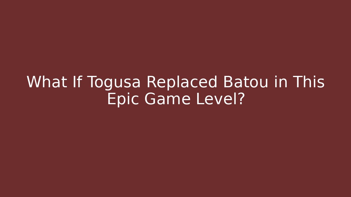 What If Togusa Replaced Batou in This Epic Game Level?