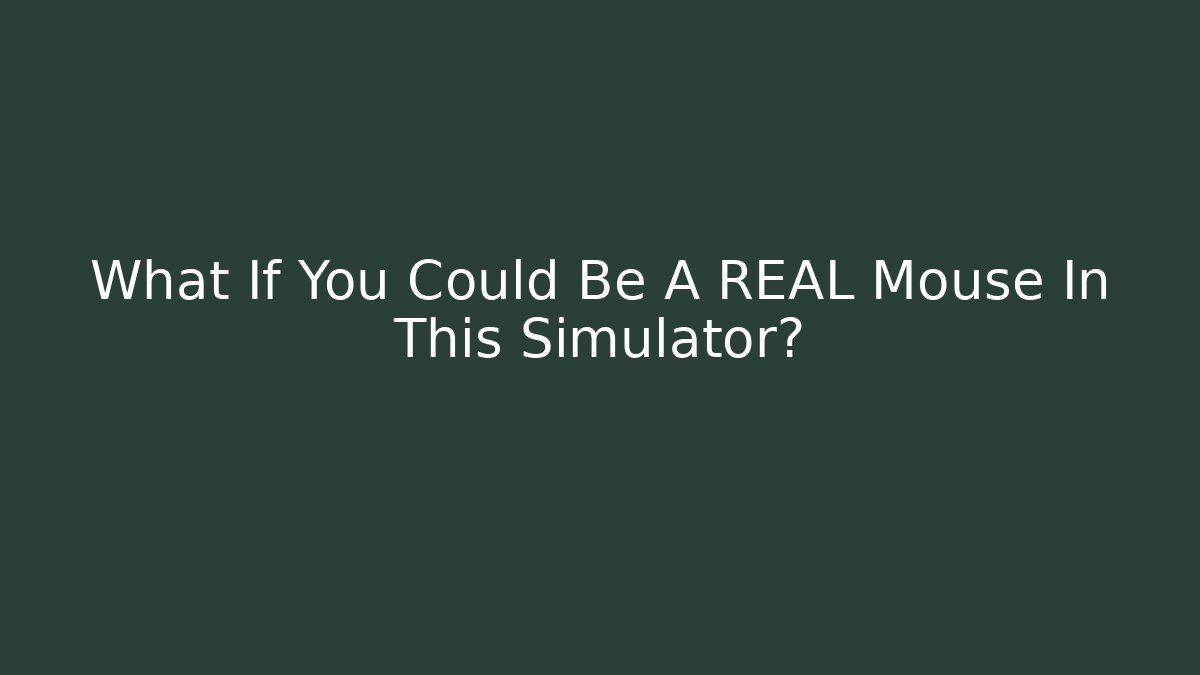 What If You Could Be A REAL Mouse In This Simulator?