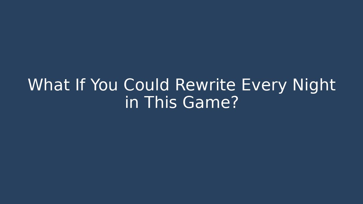What If You Could Rewrite Every Night in This Game?