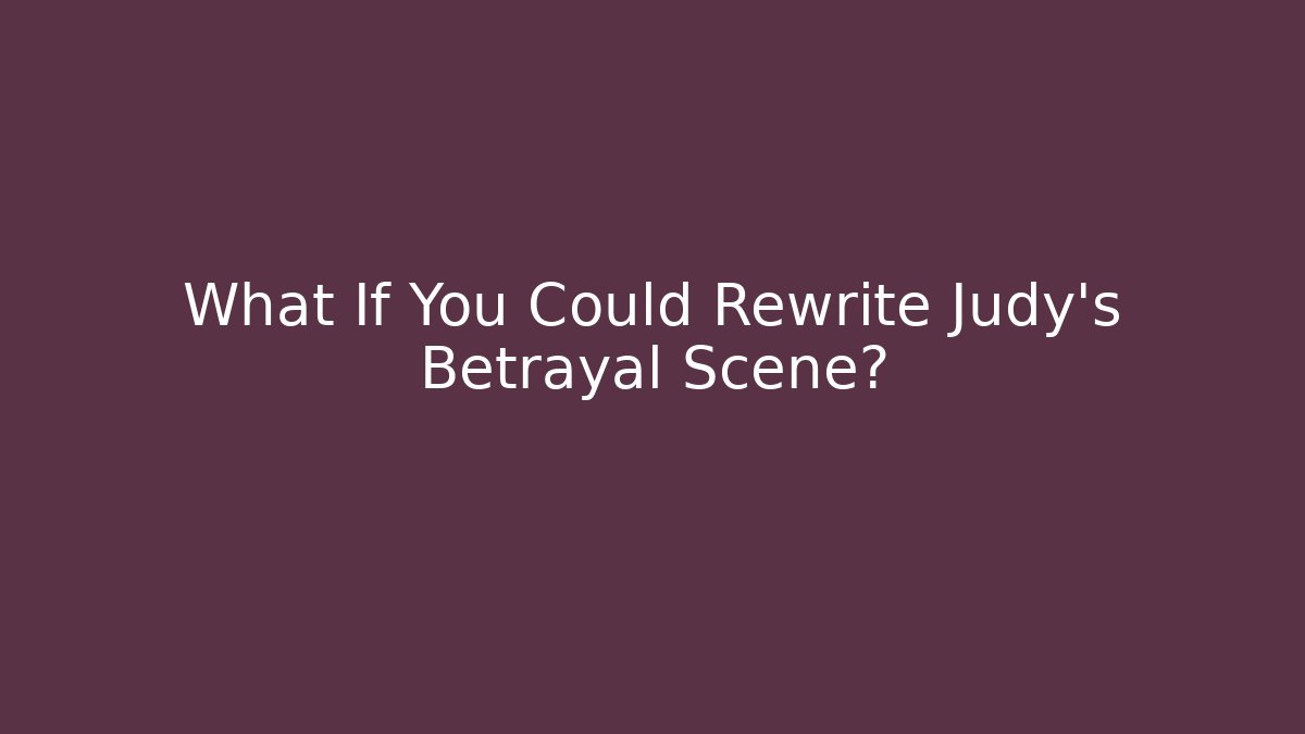 What If You Could Rewrite Judy's Betrayal Scene?