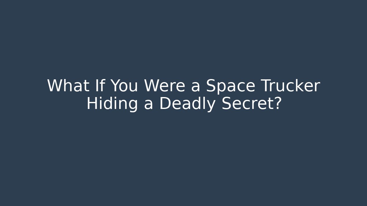 What If You Were a Space Trucker Hiding a Deadly Secret?