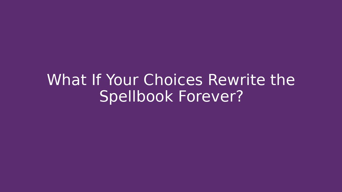 What If Your Choices Rewrite the Spellbook Forever?