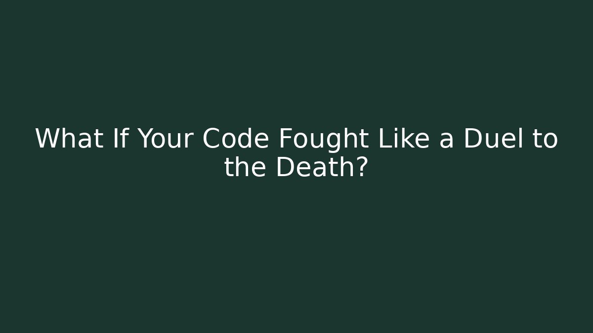What If Your Code Fought Like a Duel to the Death?