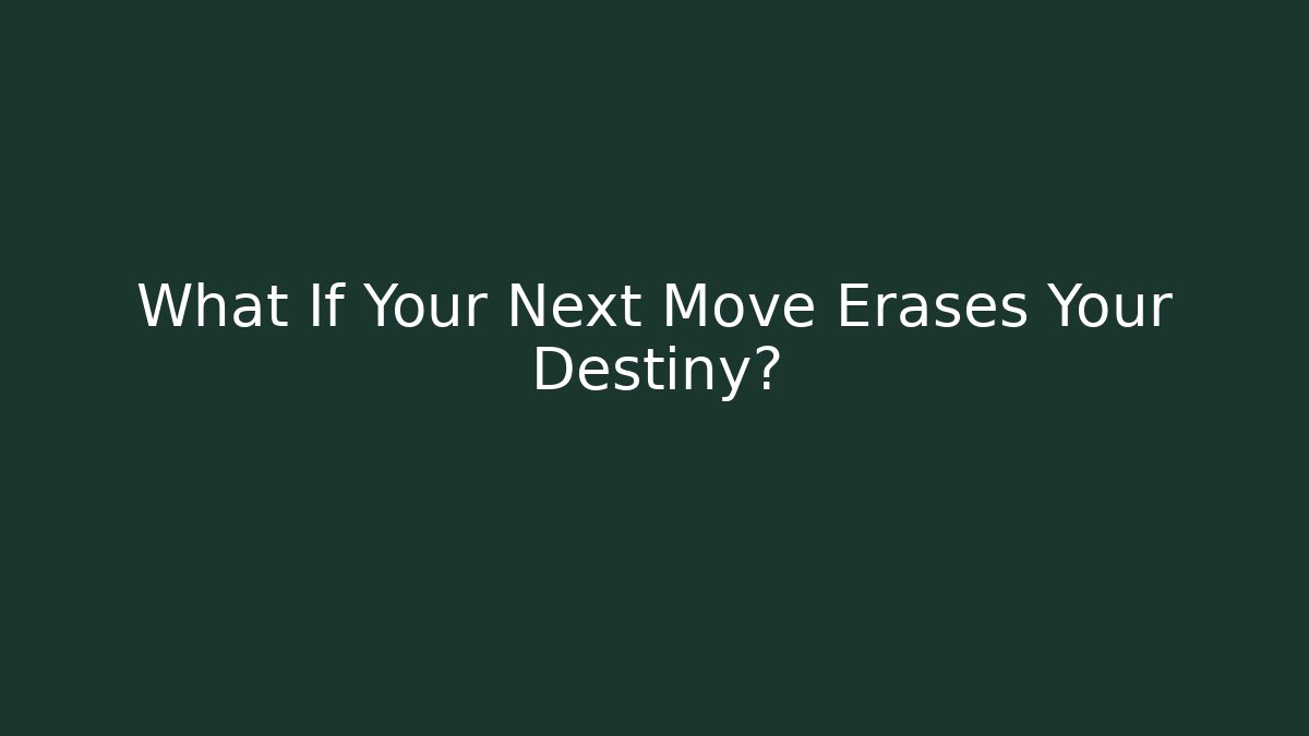 What If Your Next Move Erases Your Destiny?
