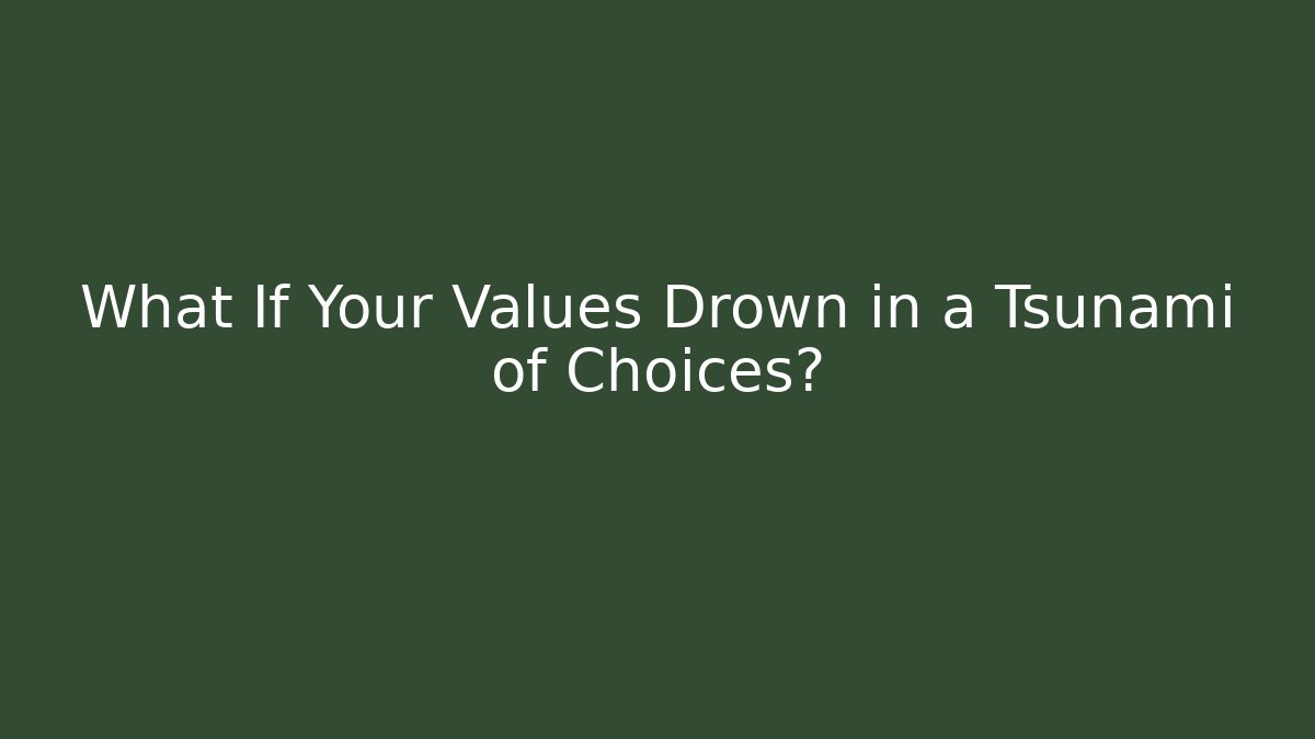 What If Your Values Drown in a Tsunami of Choices?