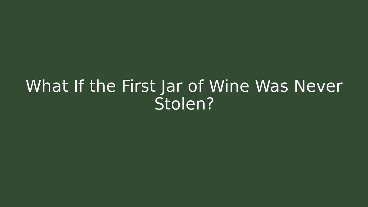 What If the First Jar of Wine Was Never Stolen?