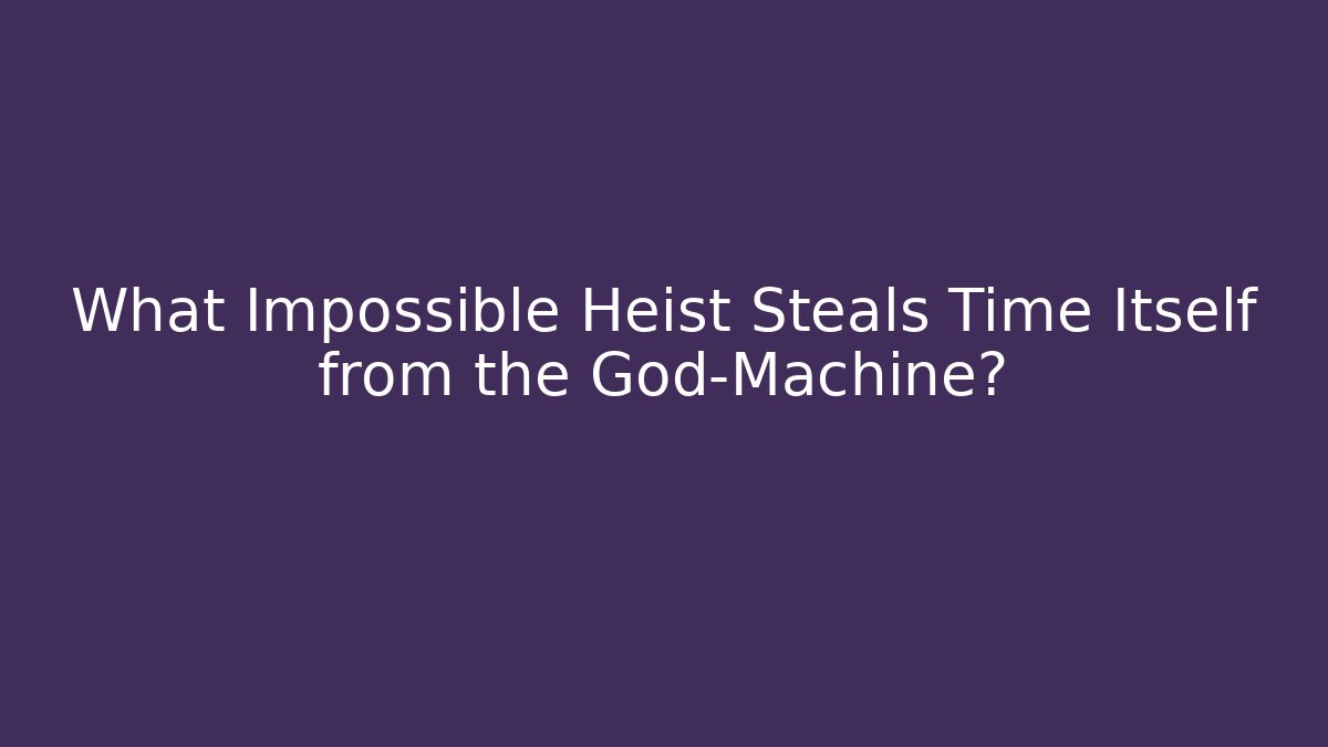 What Impossible Heist Steals Time Itself from the God-Machine?