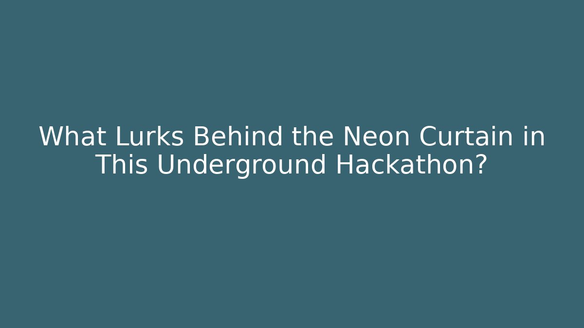 What Lurks Behind the Neon Curtain in This Underground Hackathon?