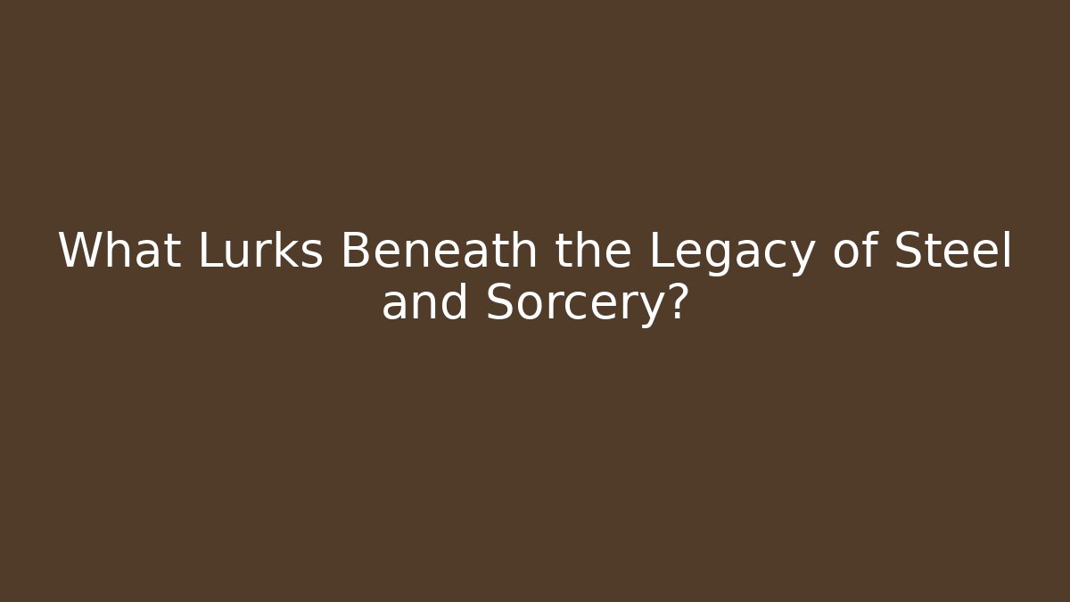 What Lurks Beneath the Legacy of Steel and Sorcery?