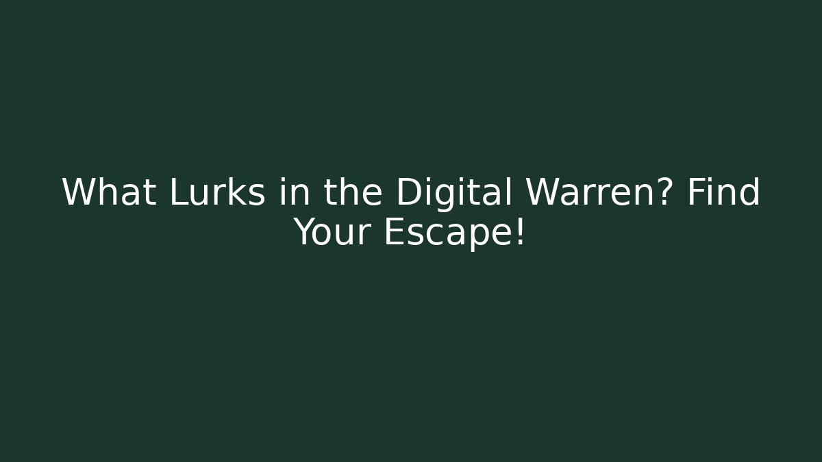 What Lurks in the Digital Warren? Find Your Escape!